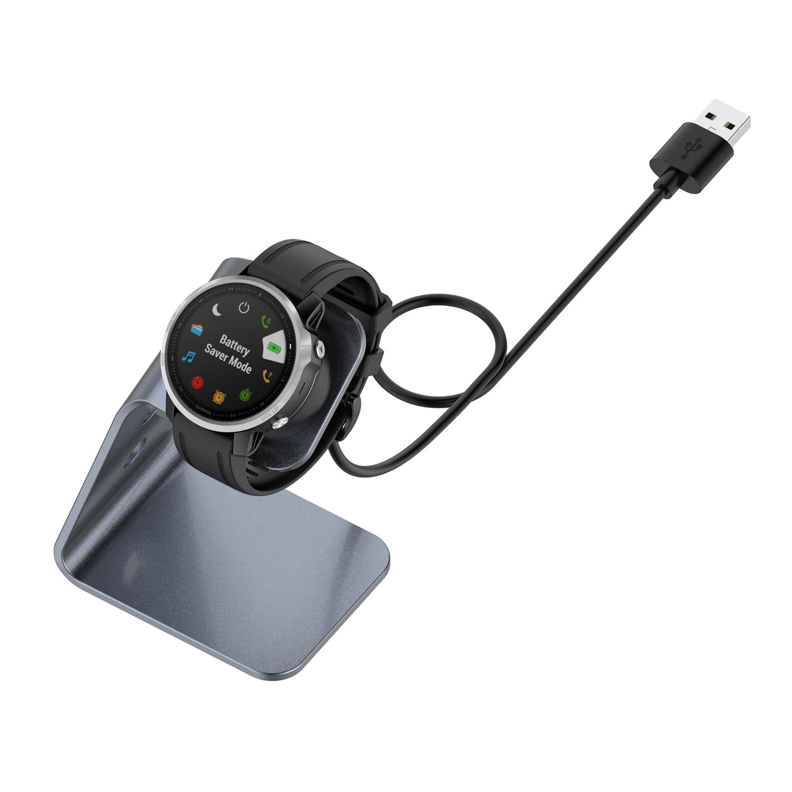 Charger Dock Cradle Stand Adapter for Garmin Fenix 6 Watch Grey Right Port