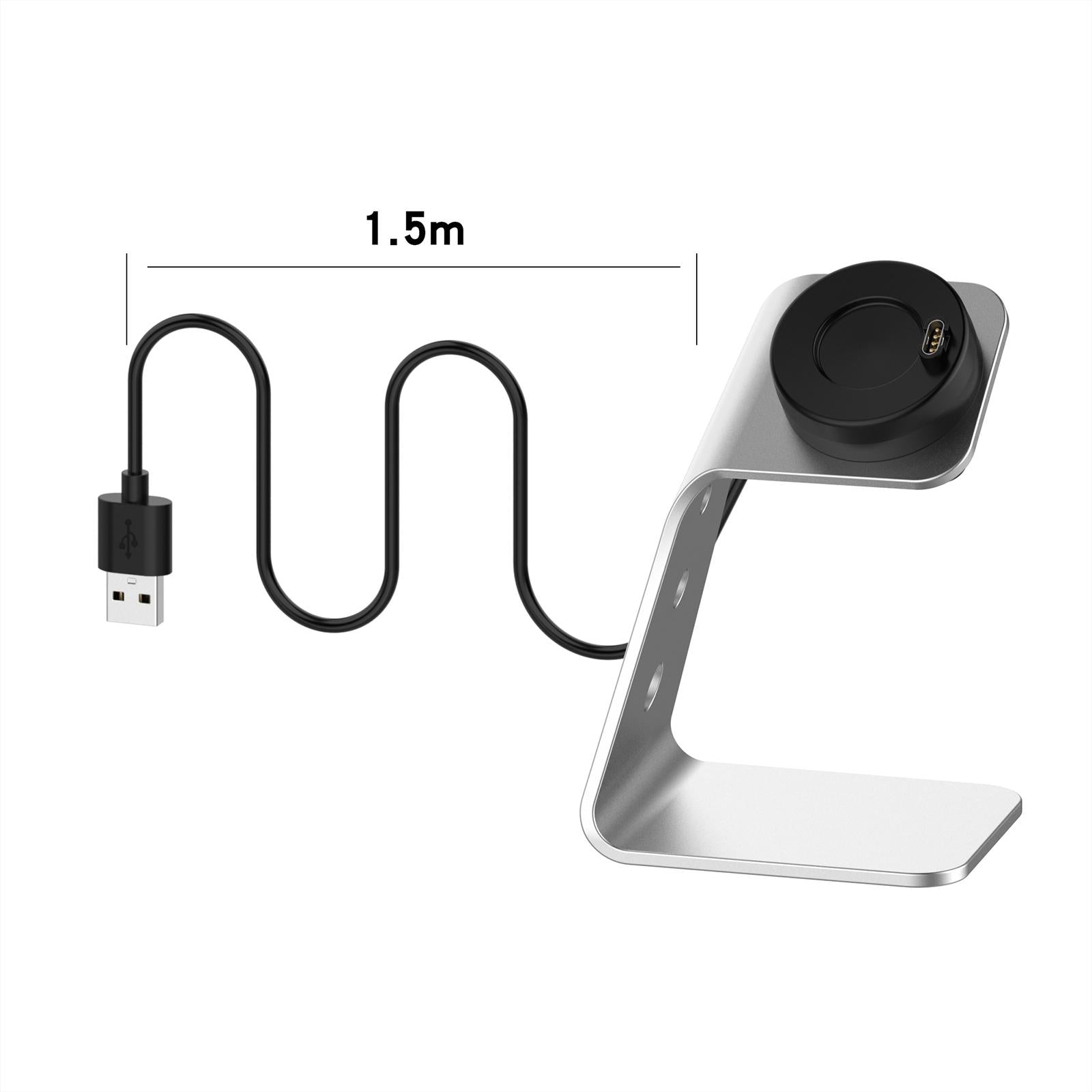 Charger Dock Cradle Stand Adapter for Garmin Fenix 6 Watch Silver Right Port