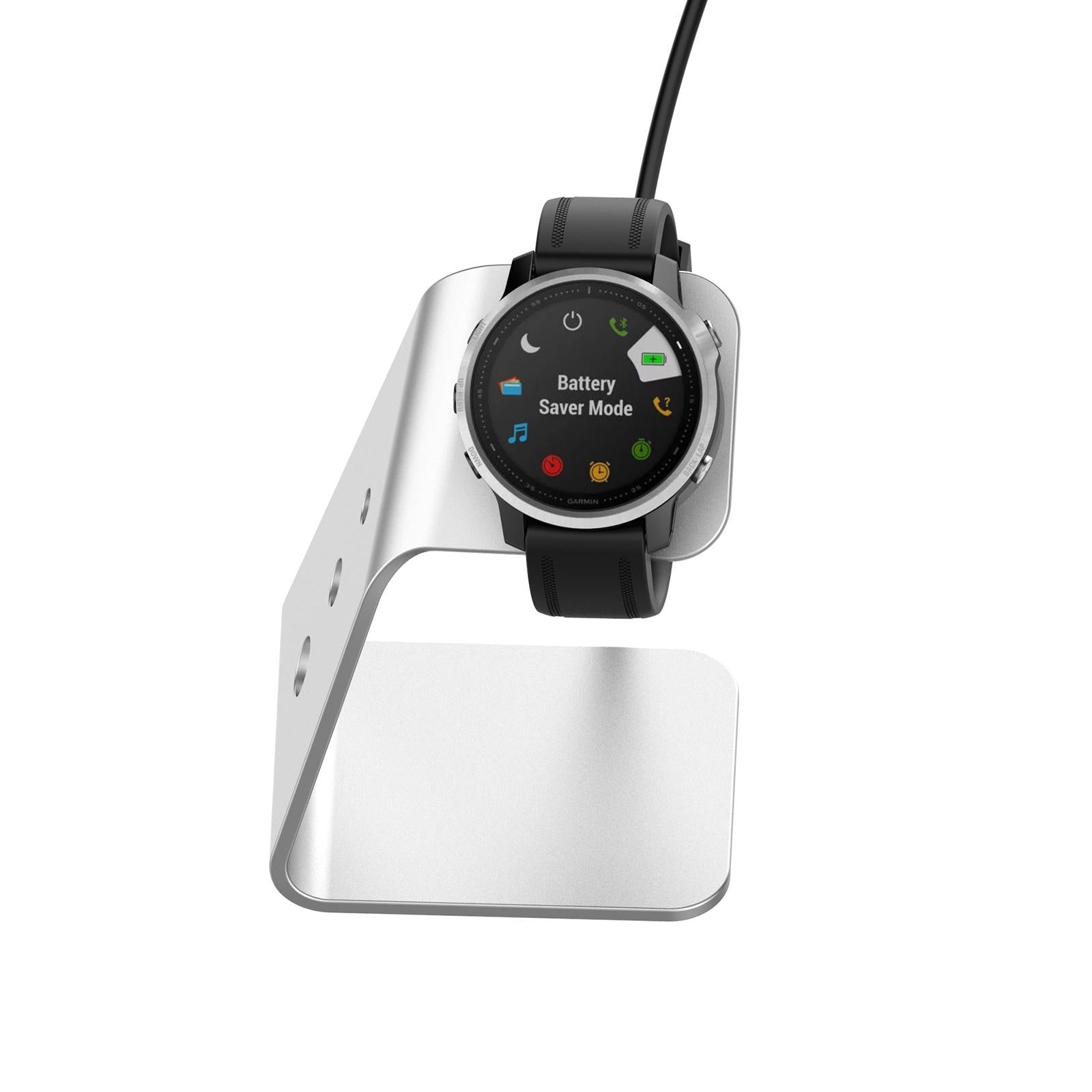 Charger Dock Cradle Stand Adapter for Garmin Fenix 6 Watch Silver Right Port