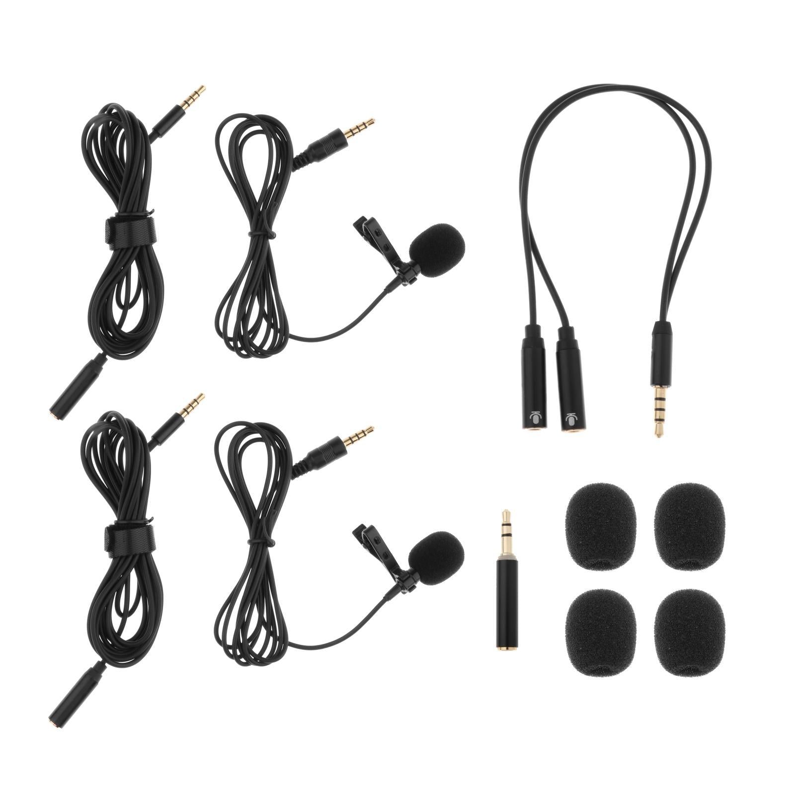 Omnidirectional 3.5mm Clip On Lavalier Microphone Camera Mic for Smart Phone