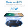 Ultra Slim Qi Wireless Charger 30W Max Pad Station for iPhone 12 X  black