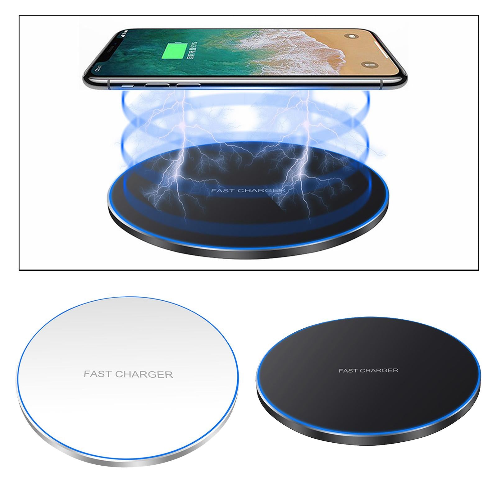 Ultra Slim Qi Wireless Charger 30W Max Pad Station for iPhone 12 X  white