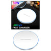 Ultra Slim Qi Wireless Charger 30W Max Pad Station for iPhone 12 X  white