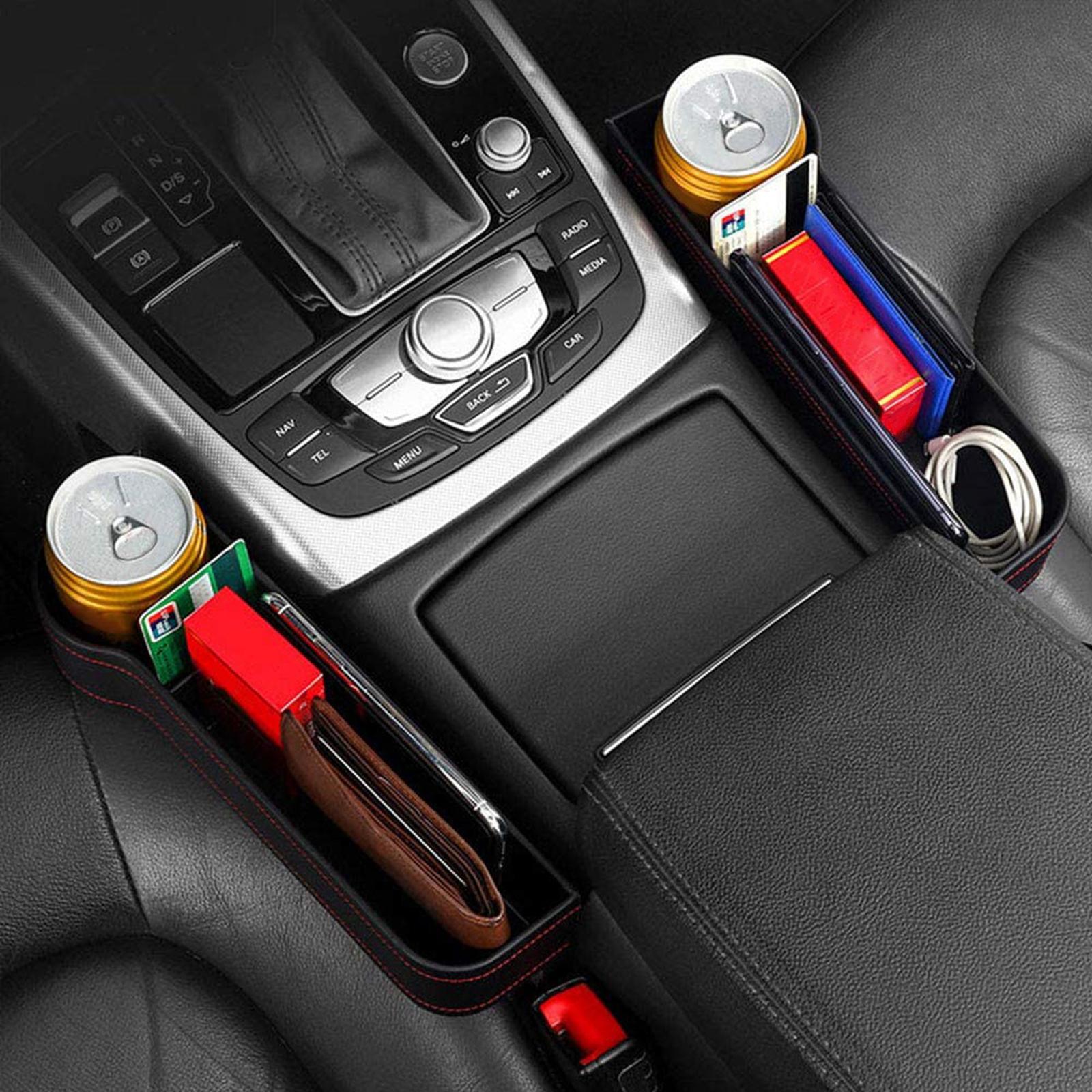 Auto Car Seat Multifunctional Organizer Storage Box for Cellphones Keys Black