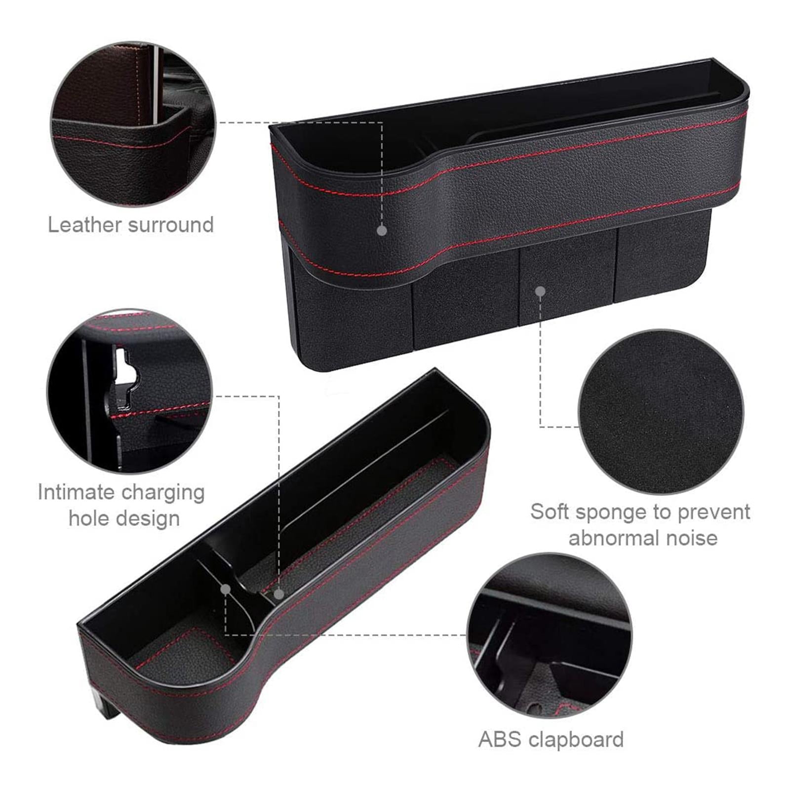 Auto Car Seat Multifunctional Organizer Storage Box for Cellphones Keys Black