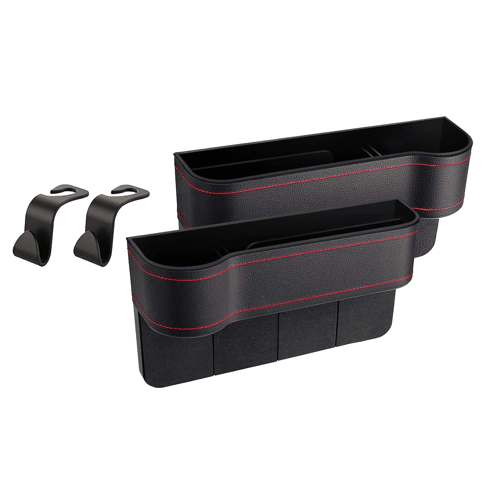 Auto Car Seat Multifunctional Organizer Storage Box for Cellphones Keys Black