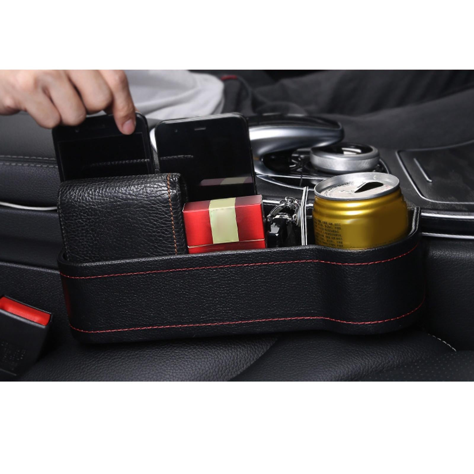 Auto Car Seat Multifunctional Organizer Storage Box for Cellphones Keys Black