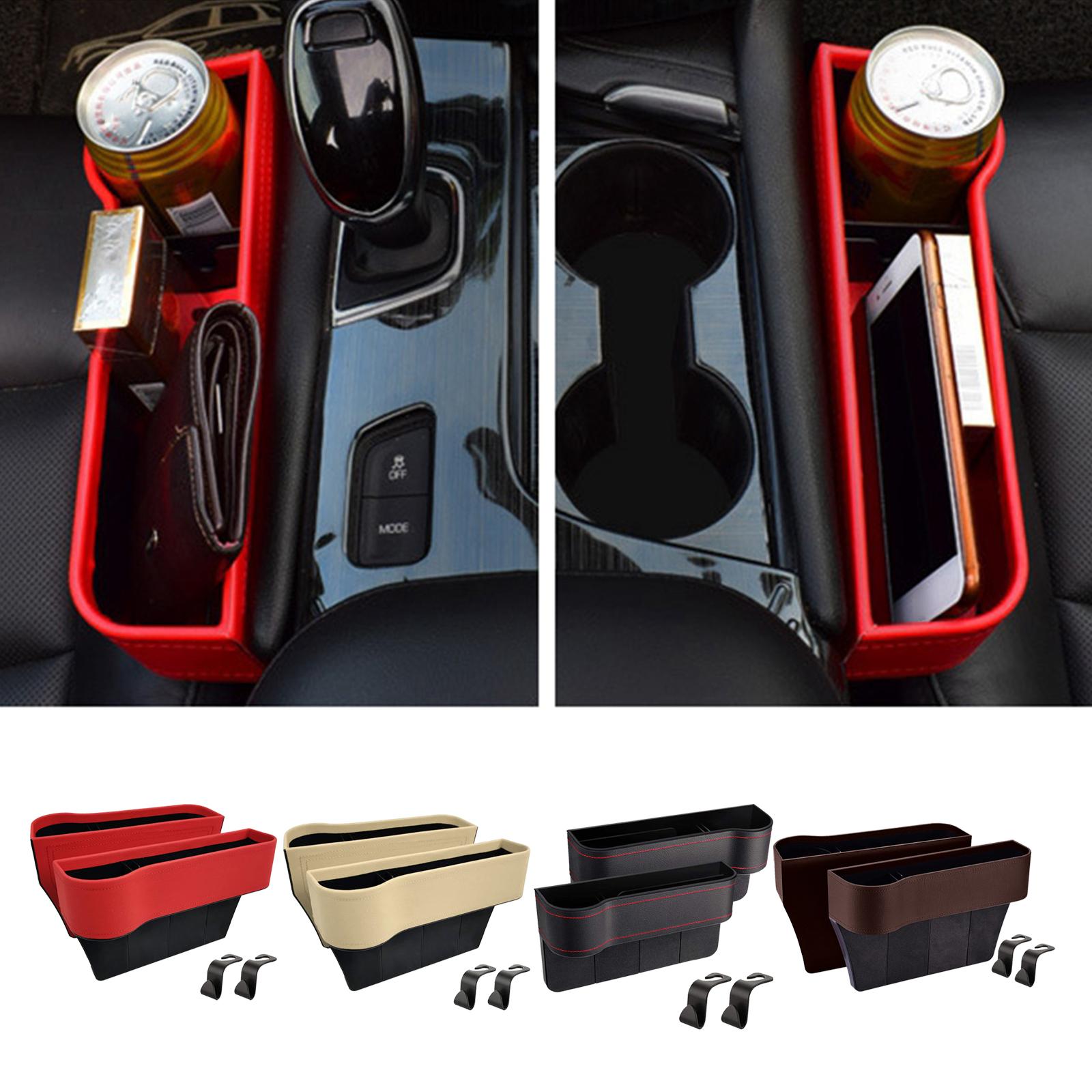 Auto Car Seat Multifunctional Organizer Storage Box for Cellphones Keys Black