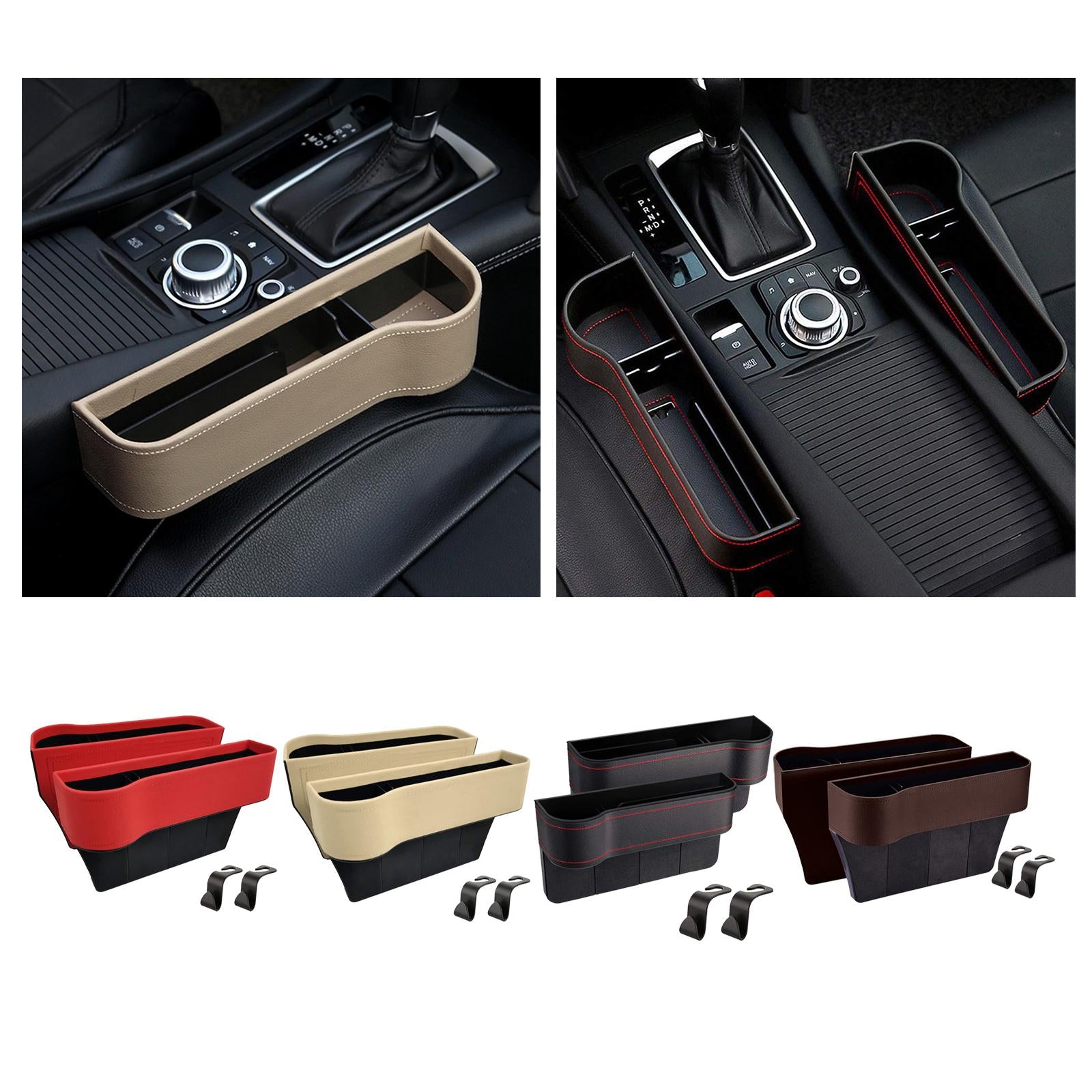 Auto Car Seat Multifunctional Organizer Storage Box for Cellphones Keys Black