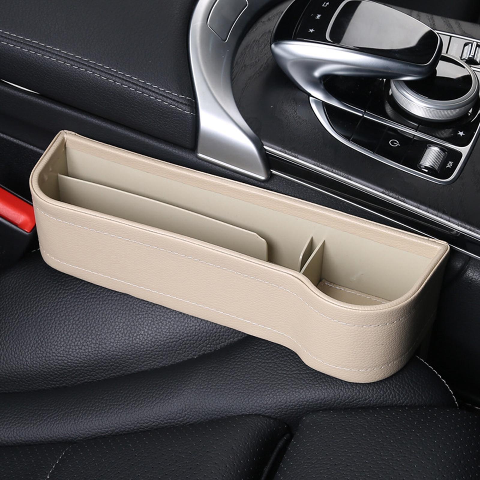 Auto Car Seat Multifunctional Organizer Storage Box for Cellphones Keys Beige