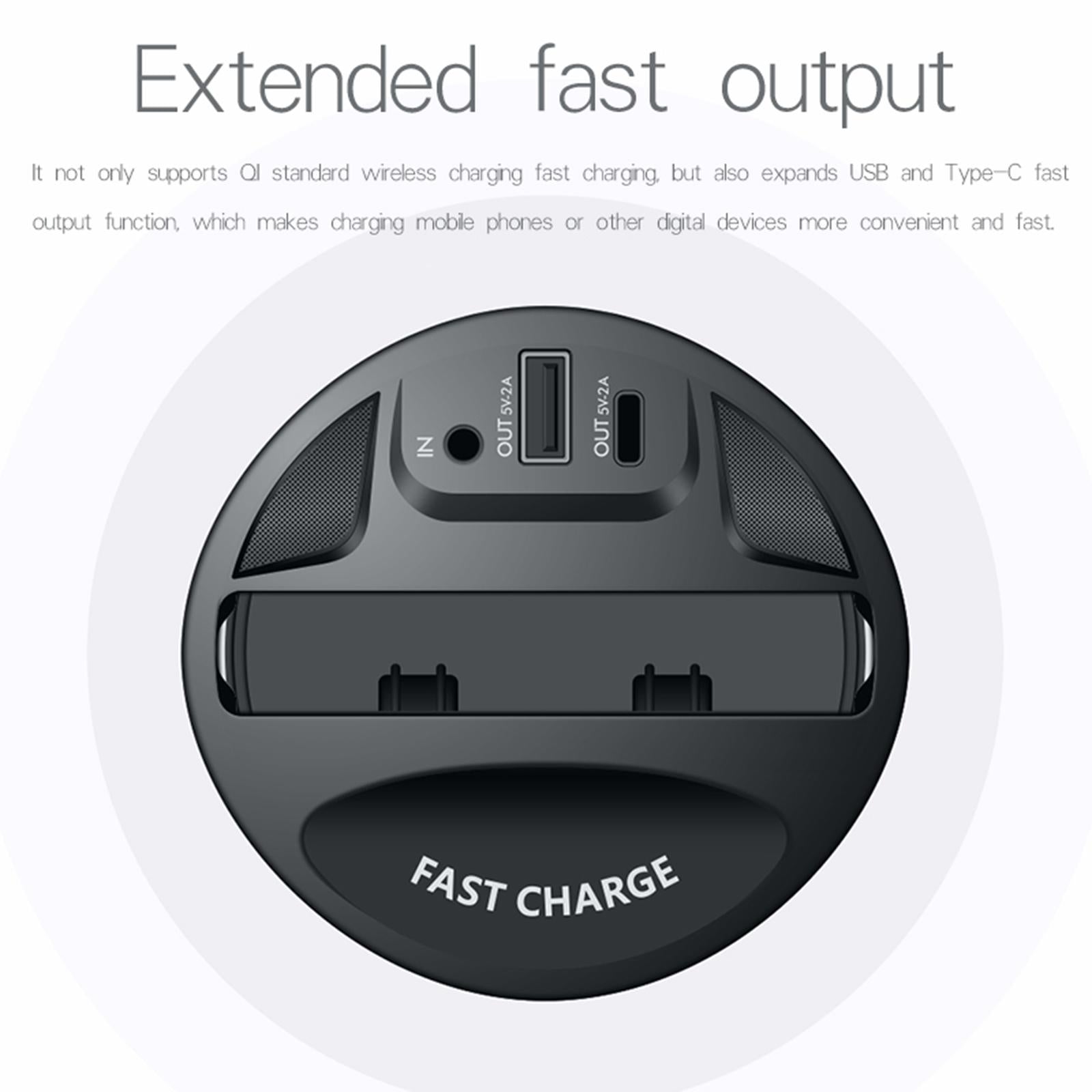 Car Wireless Charger Cup Phone Charger Fast Charging w/ Type C / USB Output
