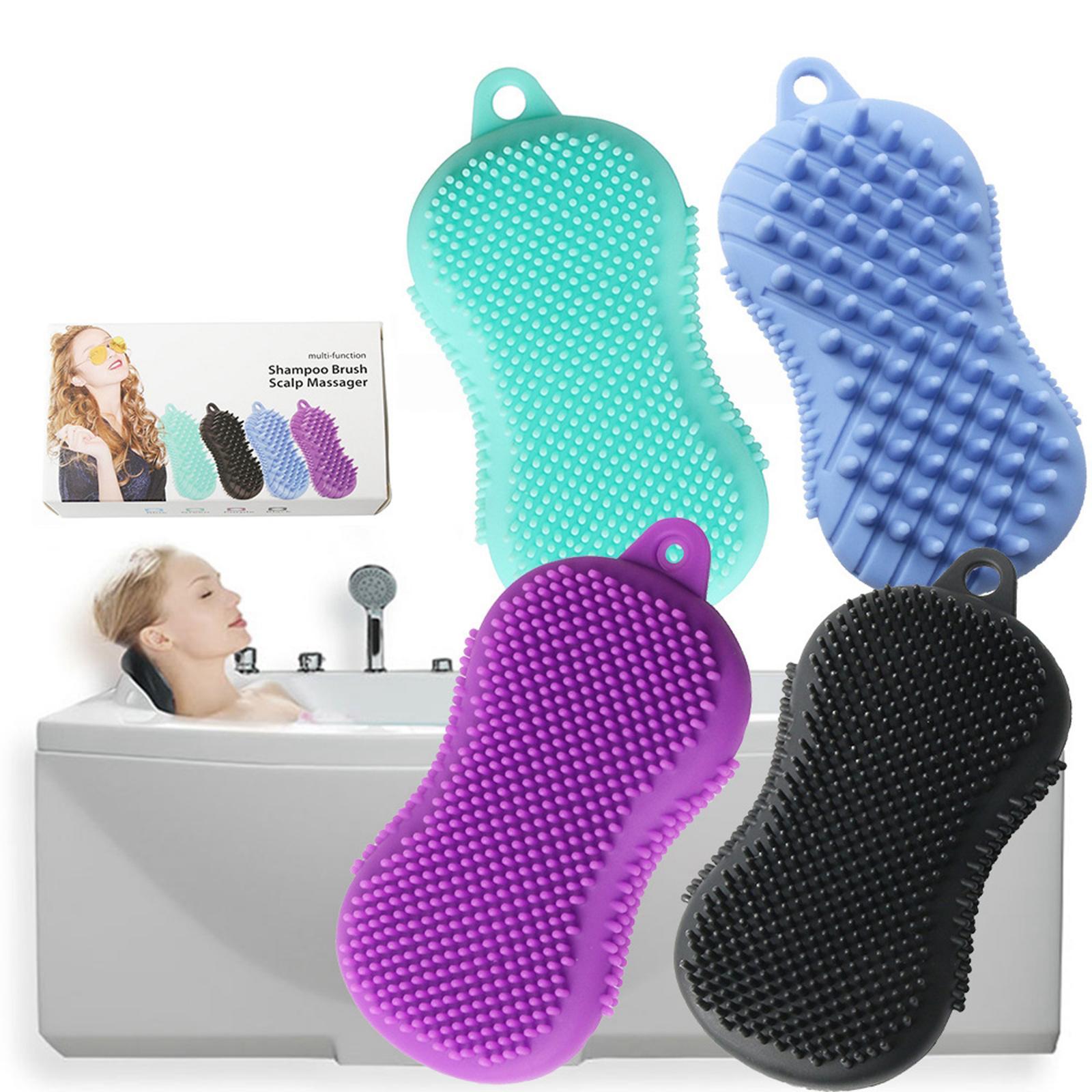 Silicone Bath Body Brush Exfoliating Scrub Brush Ultra Soft Texture Blue