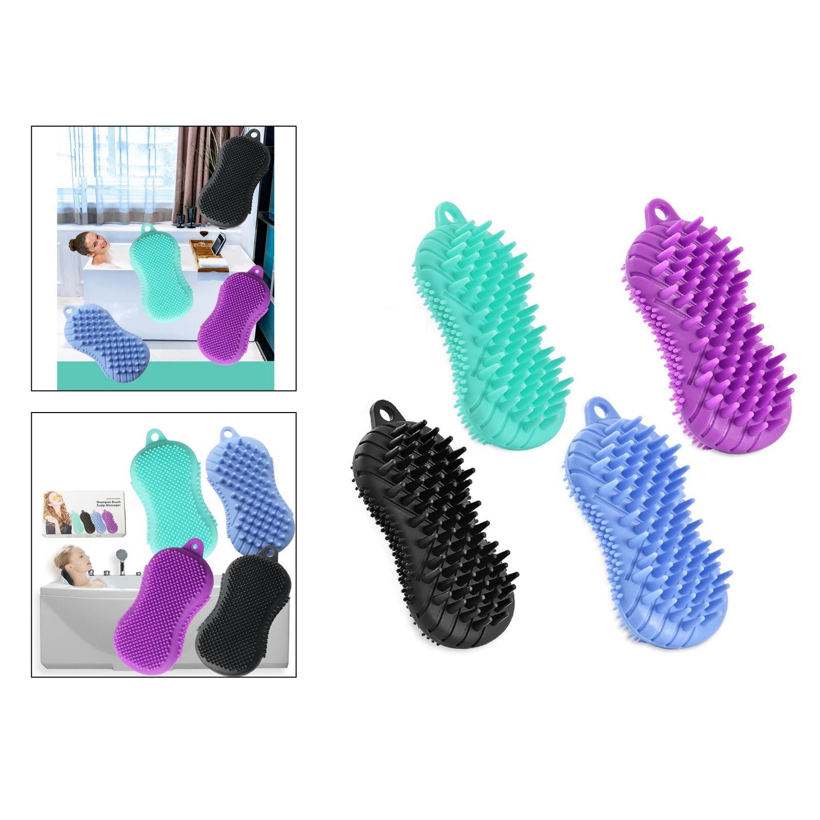 Silicone Bath Body Brush Exfoliating Scrub Brush Ultra Soft Texture Purple