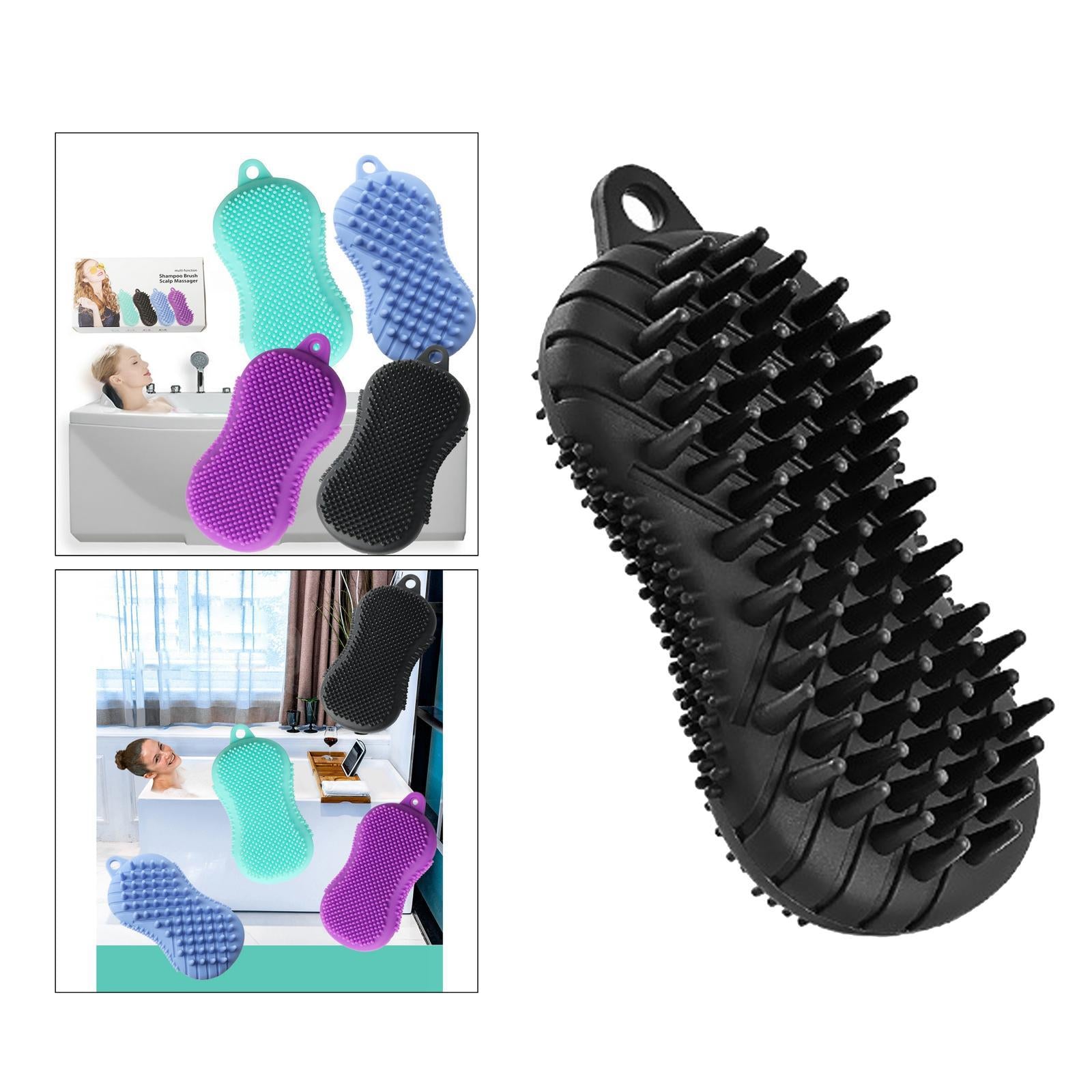 Silicone Bath Body Brush Exfoliating Scrub Brush Ultra Soft Texture Black