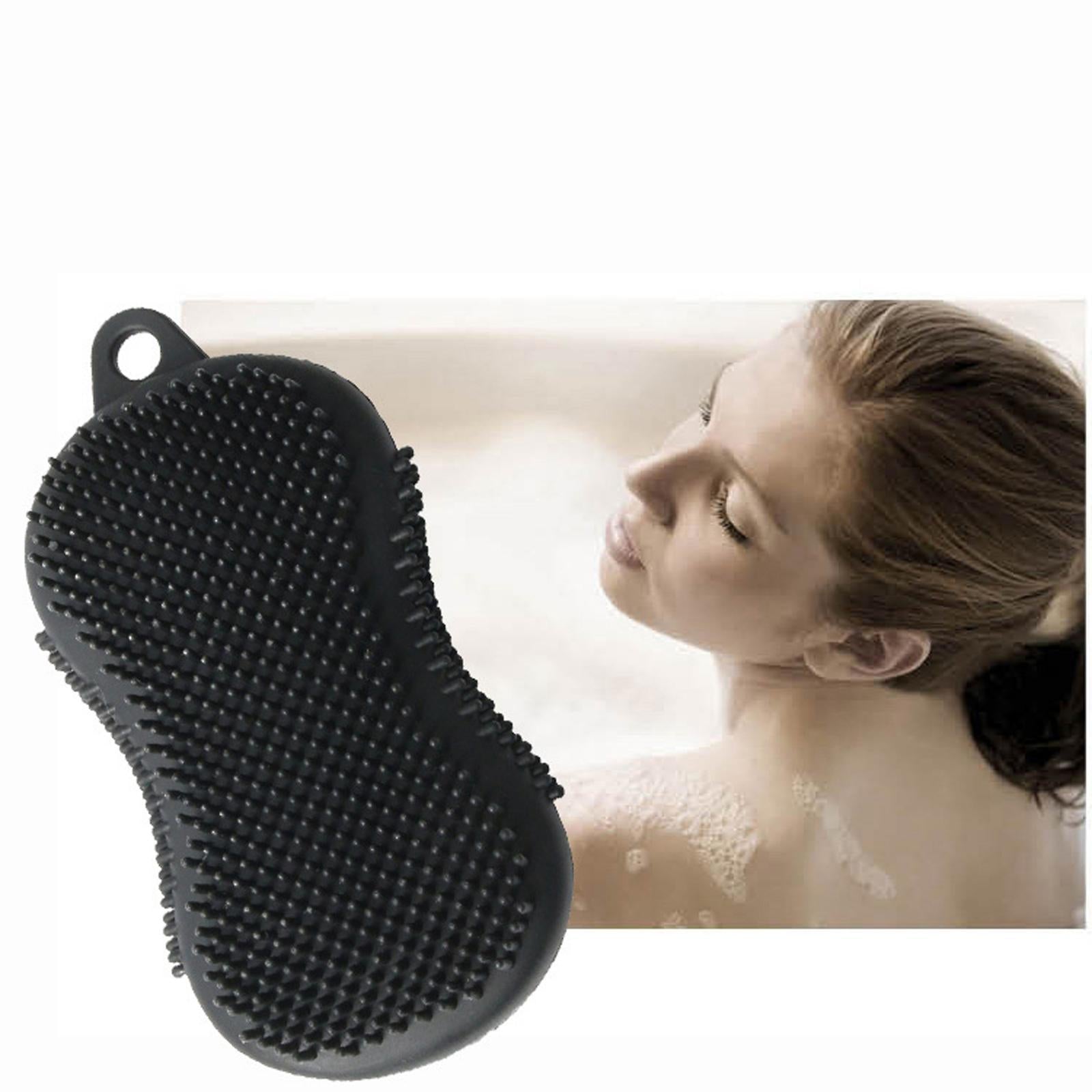 Silicone Bath Body Brush Exfoliating Scrub Brush Ultra Soft Texture Black