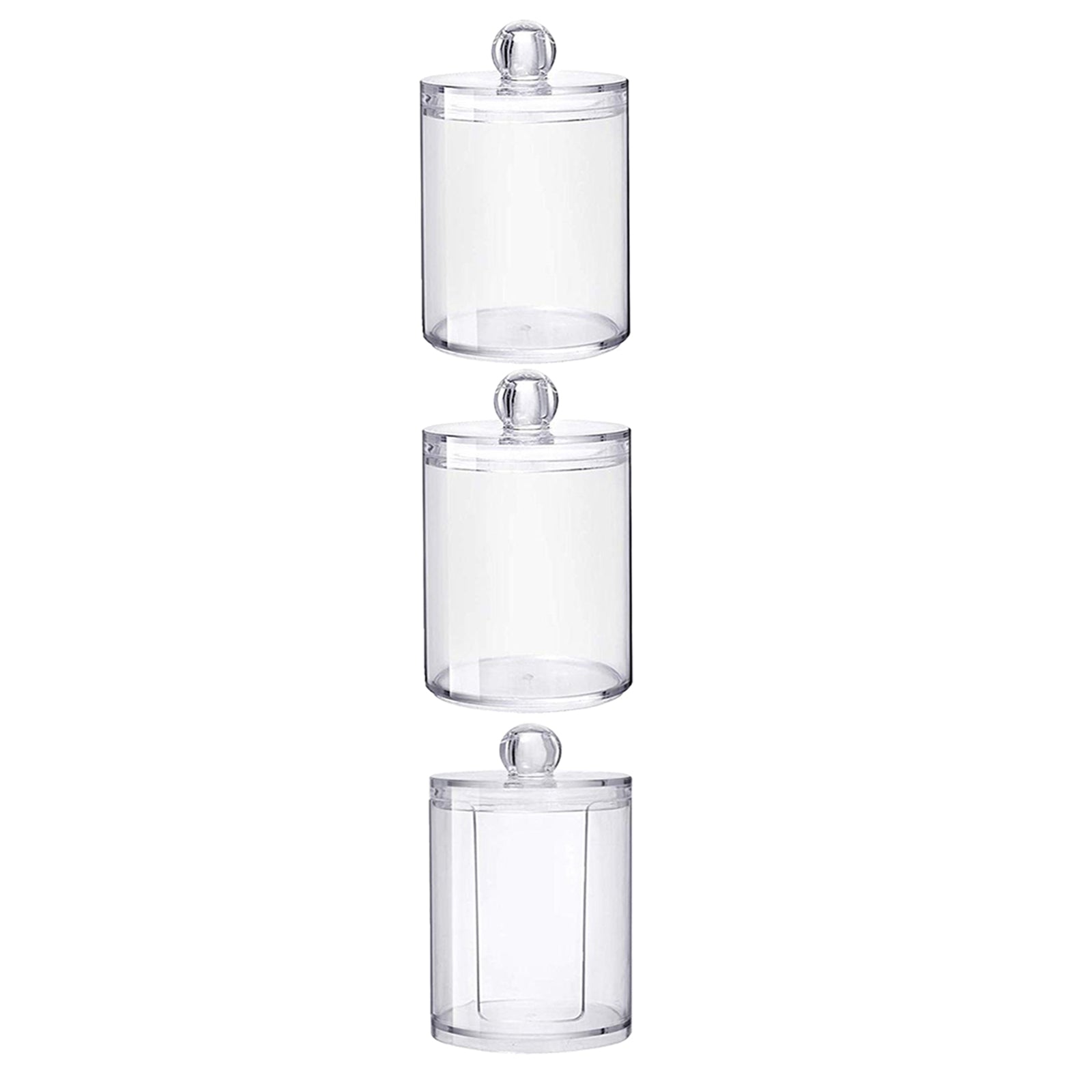 Clear Acrylic Cotton Pad Container for Cotton Swab Holder Organizer Style 3