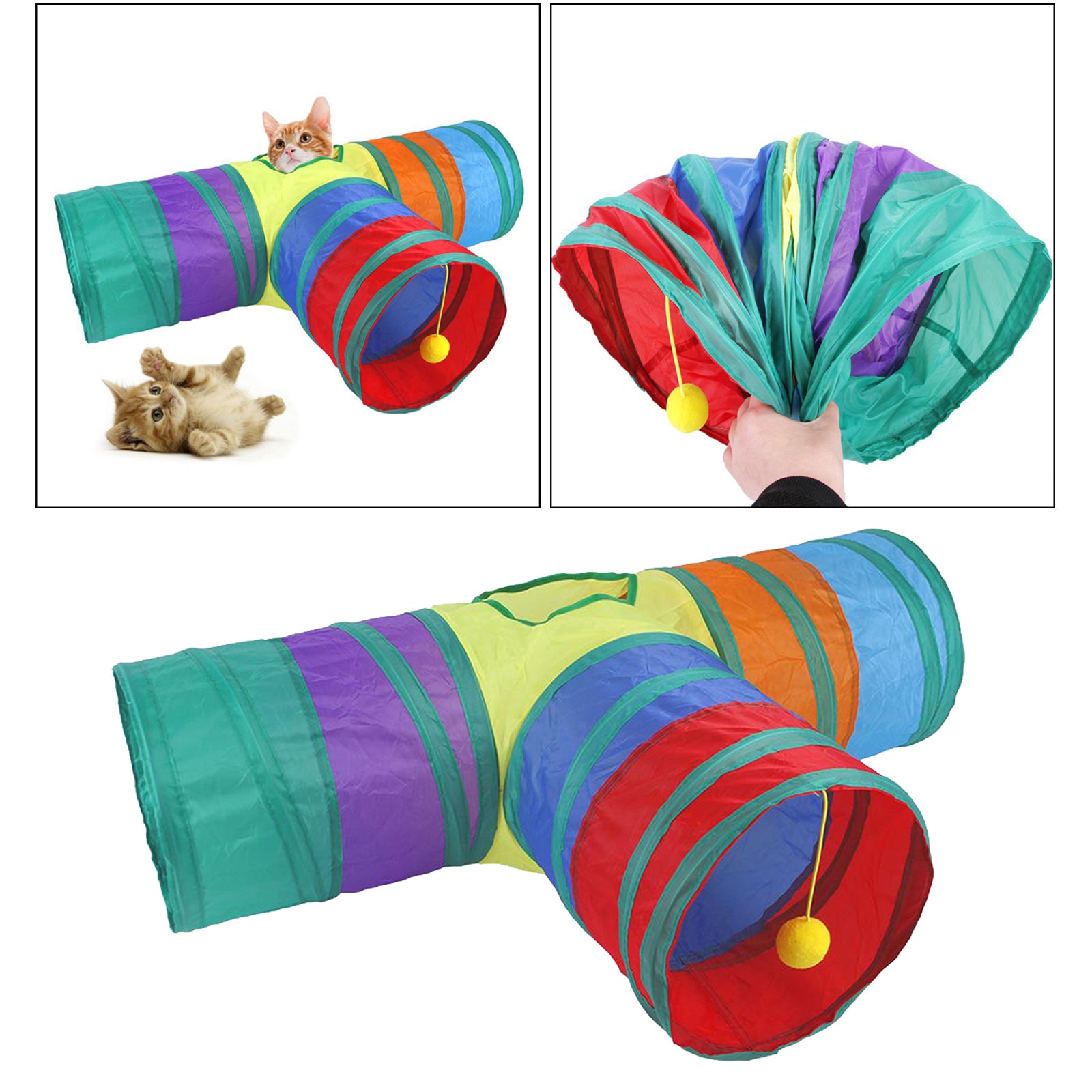 Cat Tunnel Crawl Tube Kids Kitten Rabbit Tunnels Interactive Climbing Toy