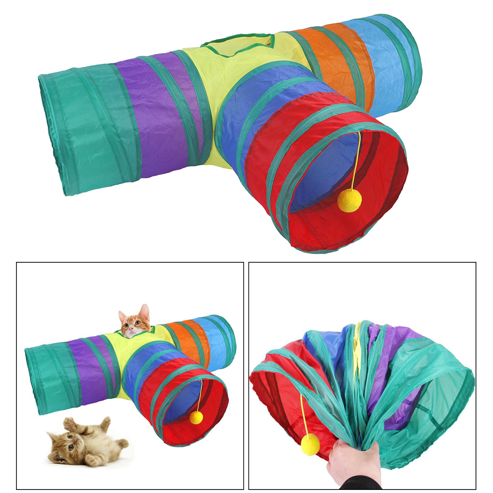 Cat Tunnel Crawl Tube Kids Kitten Rabbit Tunnels Interactive Climbing Toy