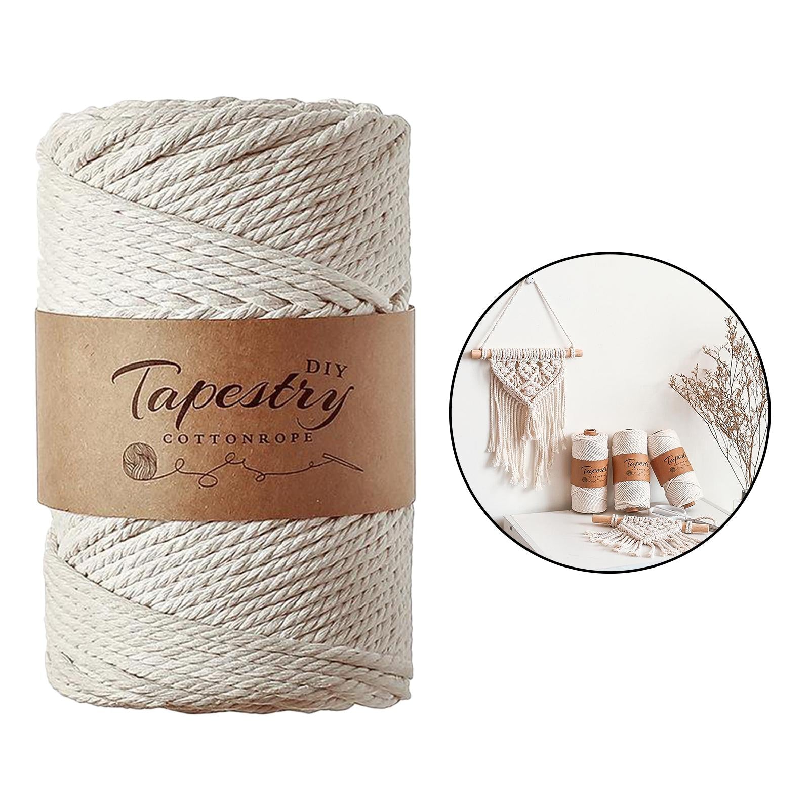 Cotton Twisted Cord DIY Macrame String Rope Textile Accessories 5mm-100m