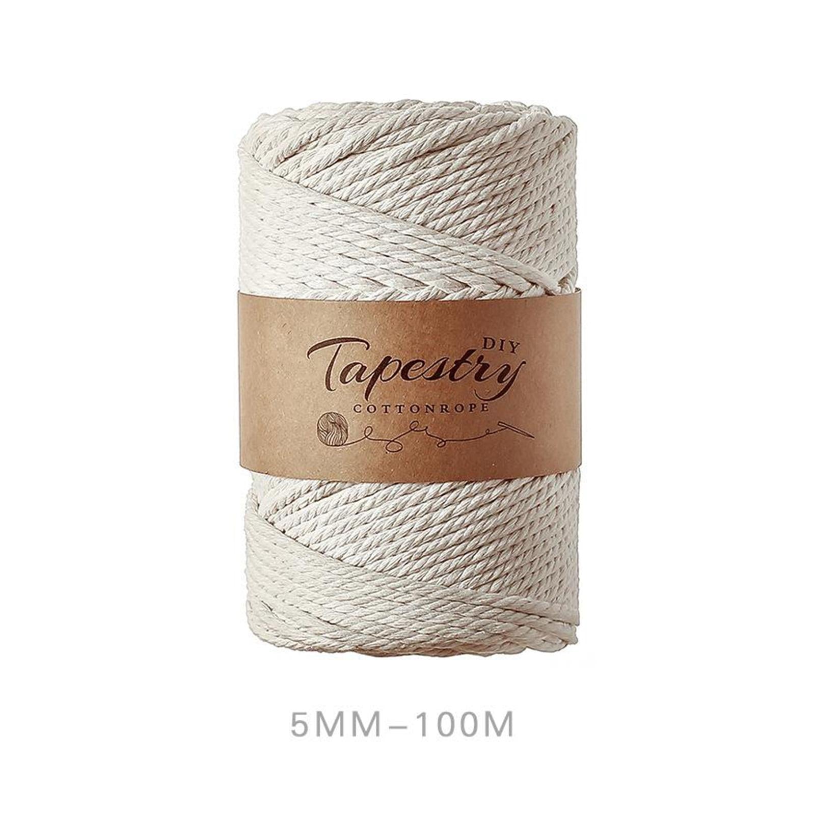 Cotton Twisted Cord DIY Macrame String Rope Textile Accessories 5mm-100m