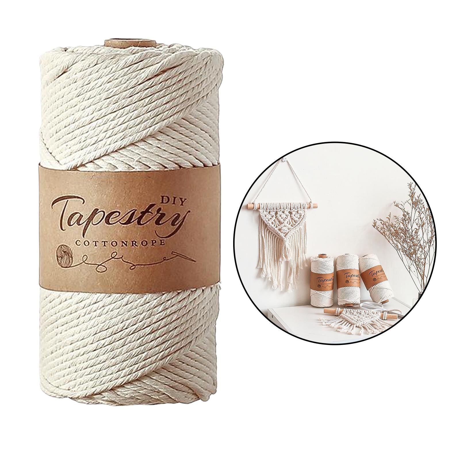 Cotton Twisted Cord DIY Macrame String Rope Textile Accessories 5mm-50m