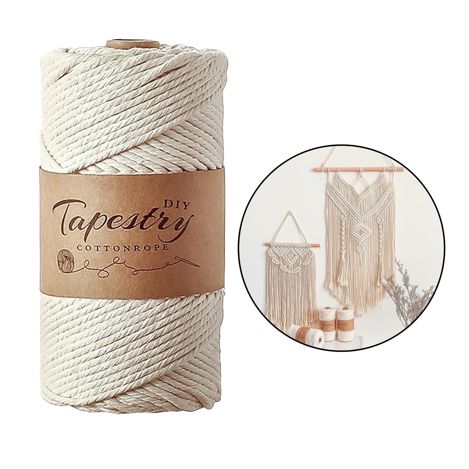 Cotton Twisted Cord DIY Macrame String Rope Textile Accessories 5mm-50m