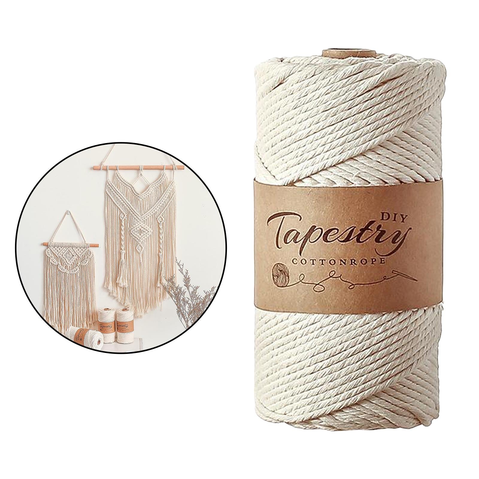 Cotton Twisted Cord DIY Macrame String Rope Textile Accessories 5mm-50m