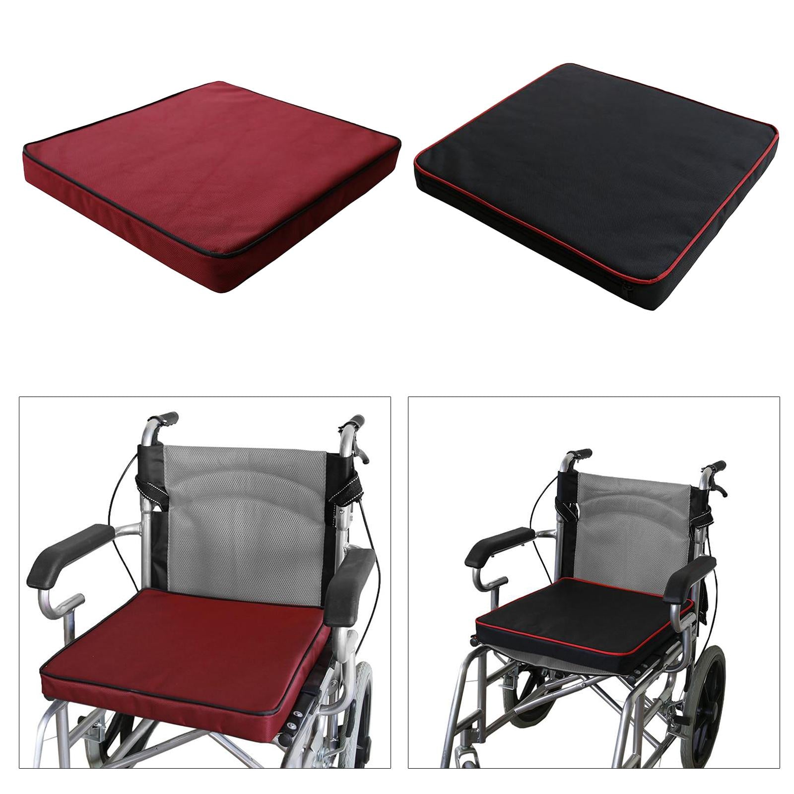 Memory Foam Wheelchair Seat Cushion Car Cushion Pad w/ Washable Cover White