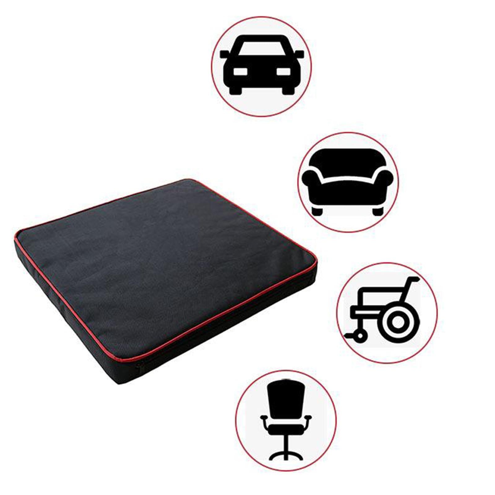 Memory Foam Wheelchair Seat Cushion Car Cushion Pad w/ Washable Cover White