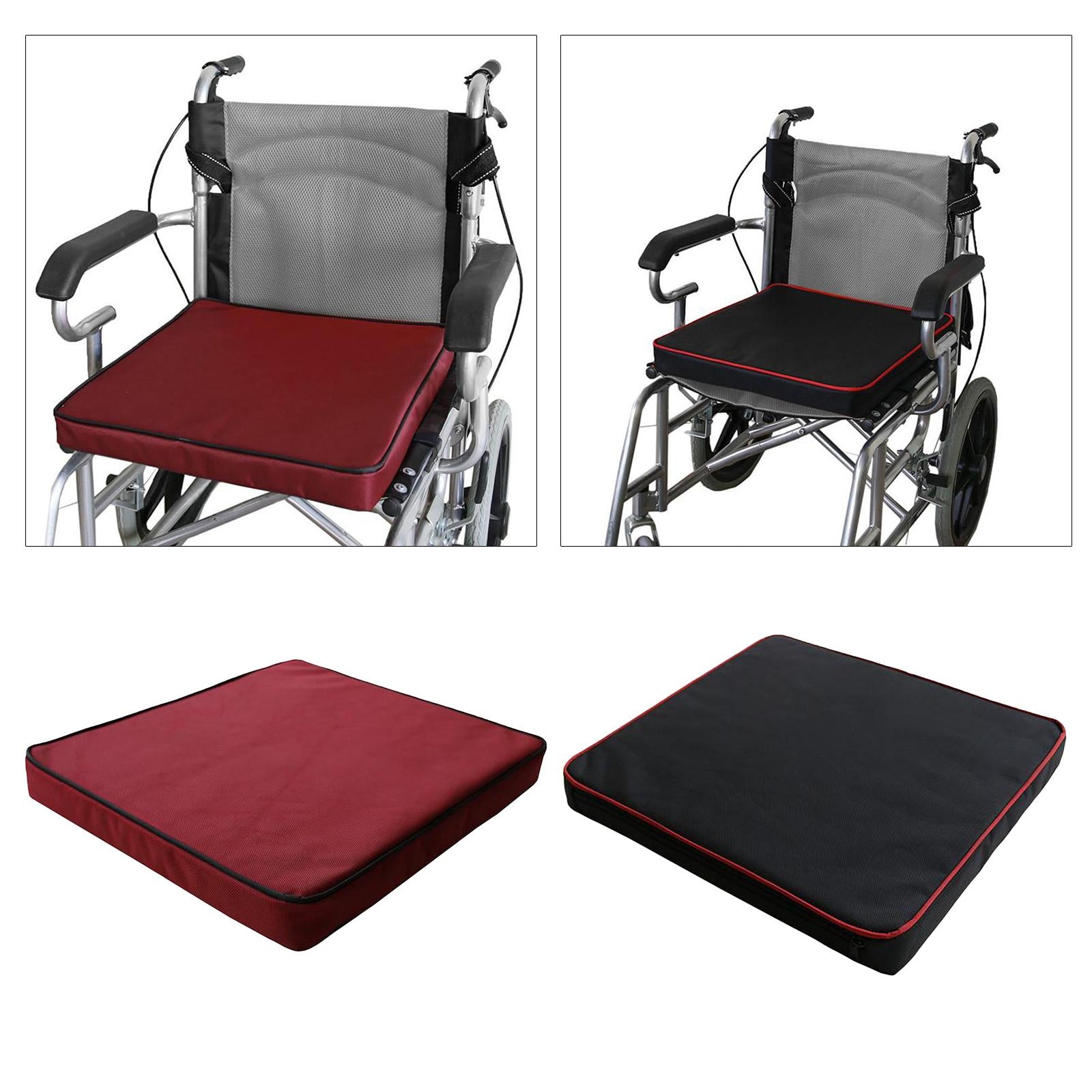 Memory Foam Wheelchair Seat Cushion Car Cushion Pad w/ Washable Cover White