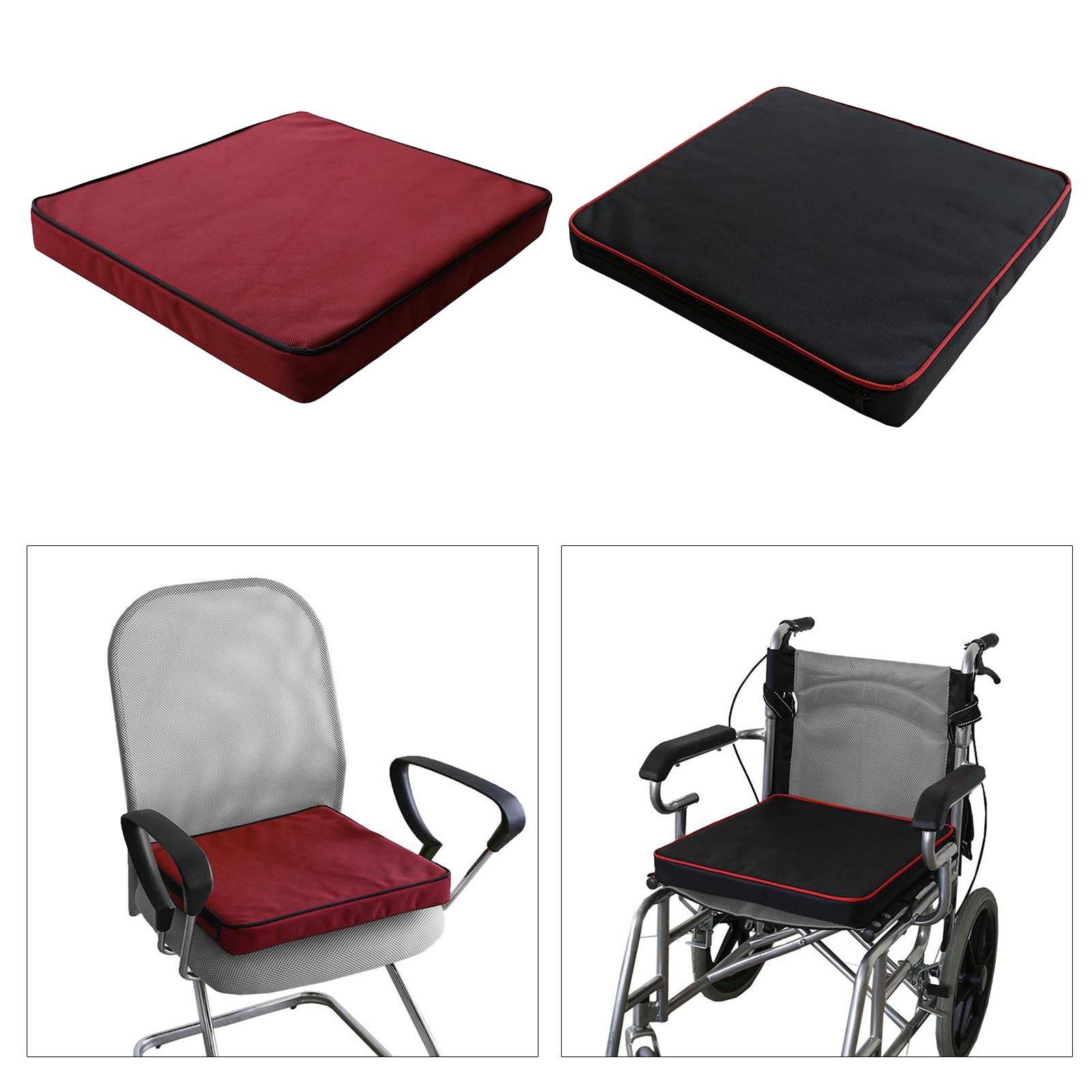 Memory Foam Wheelchair Seat Cushion Car Cushion Pad w/ Washable Cover White