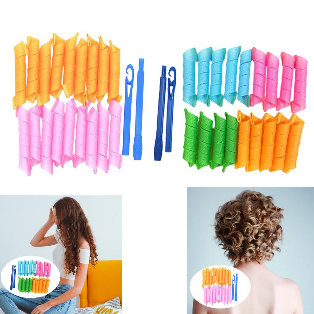 18Pcs Hair Curlers Heatless Spiral Curls DIY Styling Kit  Mixed Color