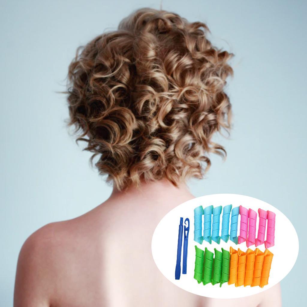 18Pcs Hair Curlers Heatless Spiral Curls DIY Styling Kit  Mixed Color