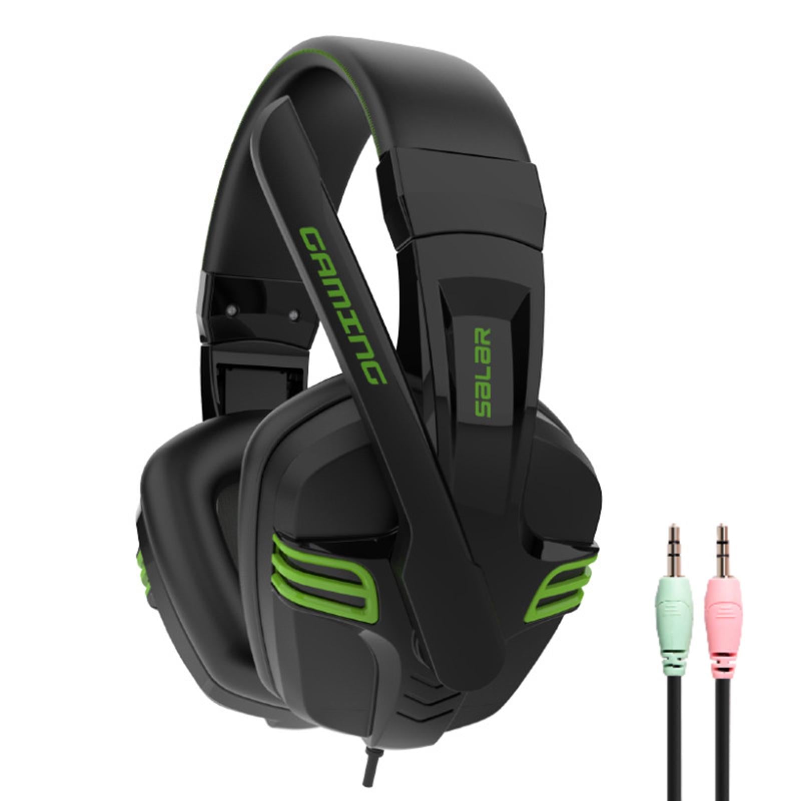 3.5mm Stereo Gaming Headset Wired Headphone with Mic Noise Cancelling Black