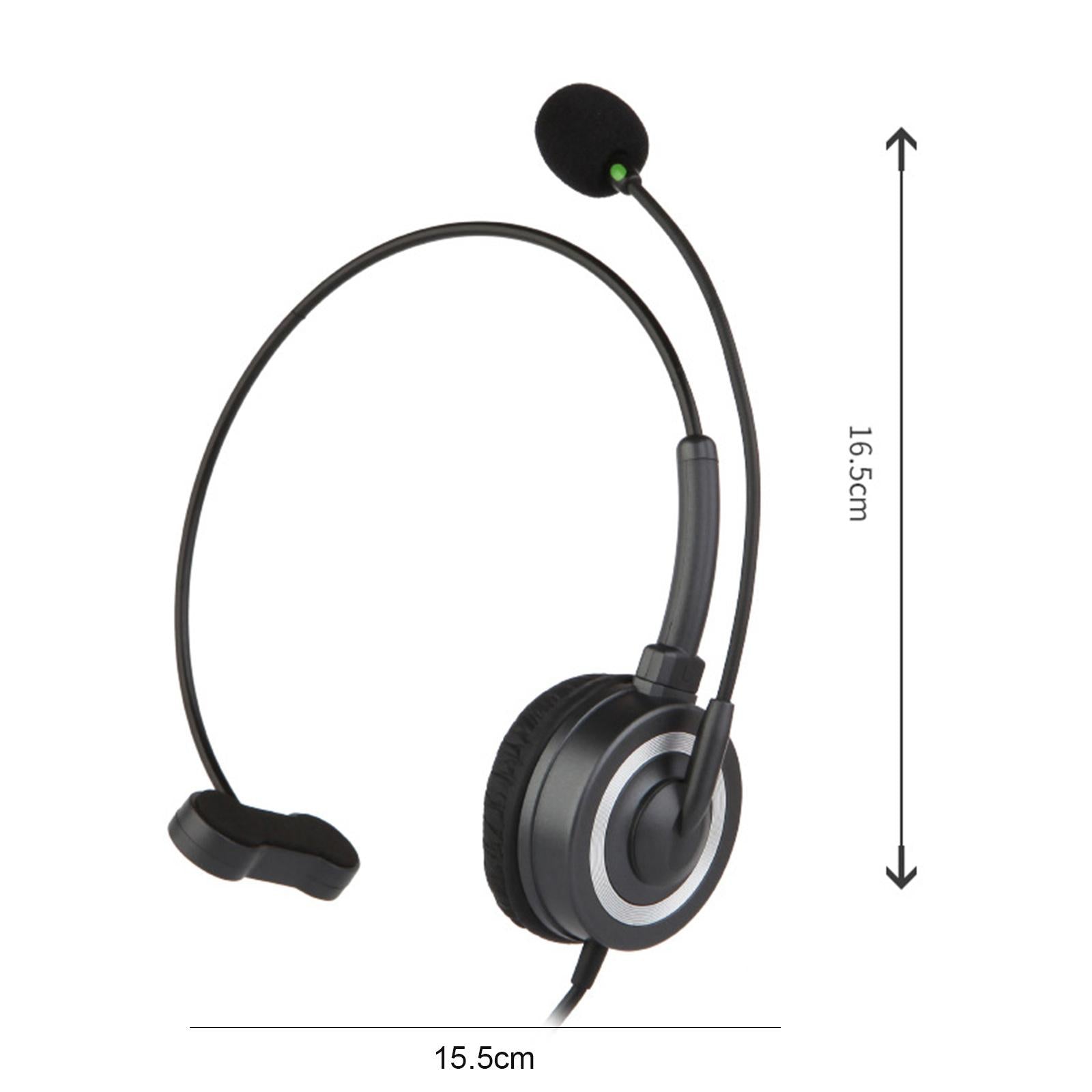 USB Wired Headphone with Mic for School Office Call Center Business Black