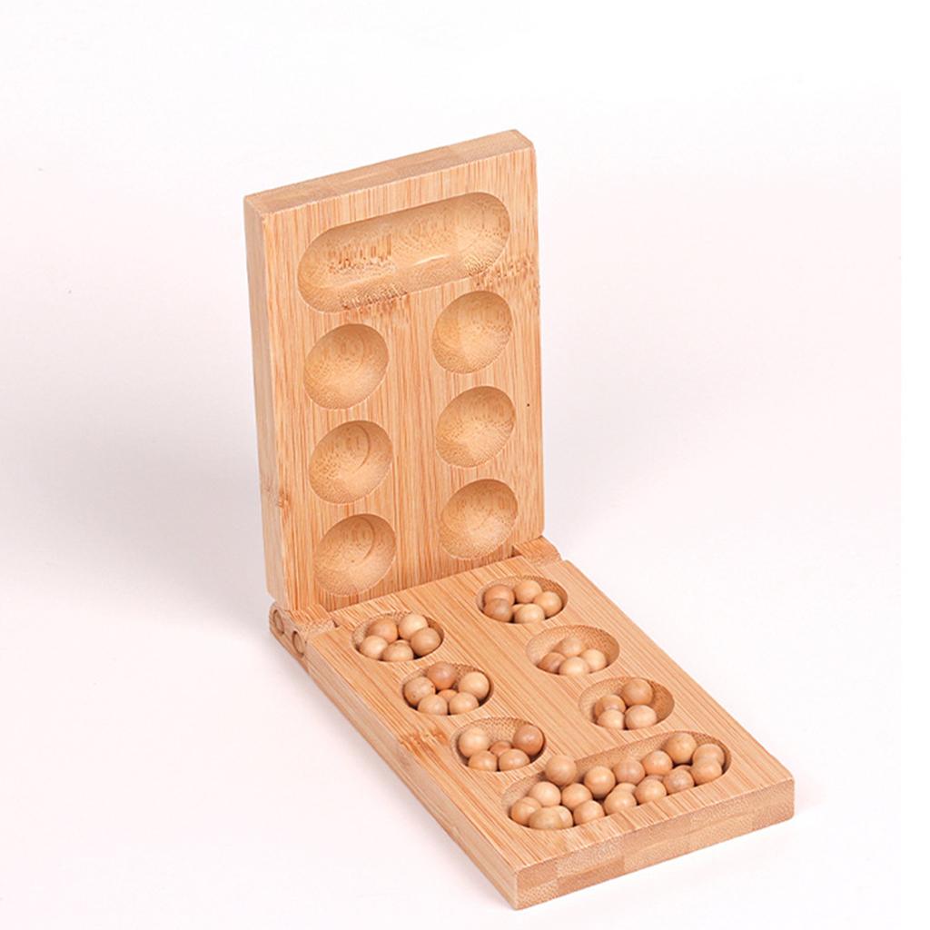 Classic Foldable Wooden Mancala Board Game Strategy Game Easy Store Durable