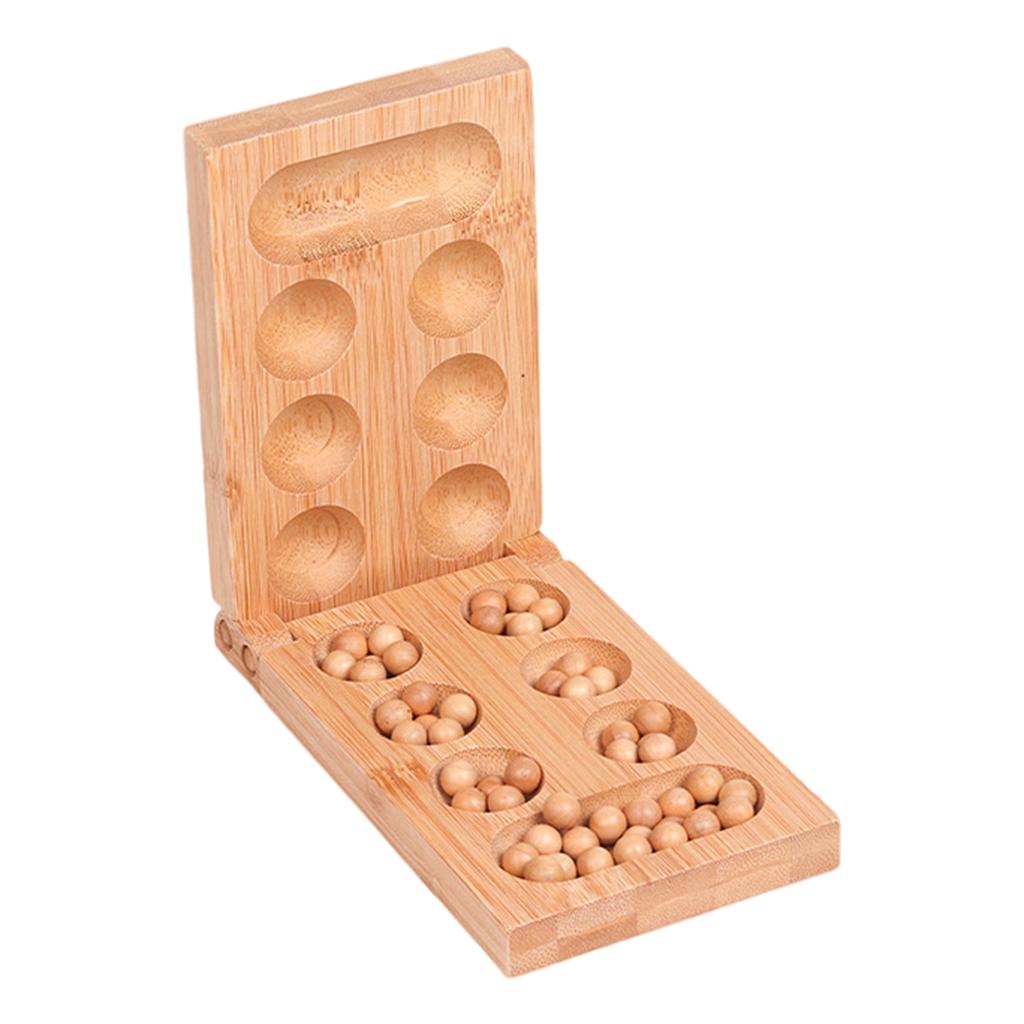 Classic Foldable Wooden Mancala Board Game Strategy Game Easy Store Durable