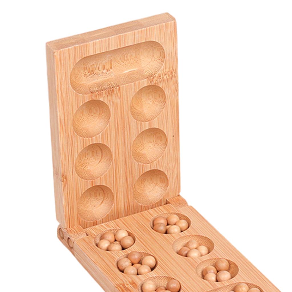 Classic Foldable Wooden Mancala Board Game Strategy Game Easy Store Durable