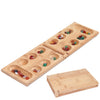 Foldable Wooden Mancala Board Game Colorful Stones for Kids Adults Durable