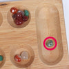 Foldable Wooden Mancala Board Game Colorful Stones for Kids Adults Durable