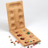 Foldable Wooden Mancala Board Game Colorful Stones for Kids Adults Durable