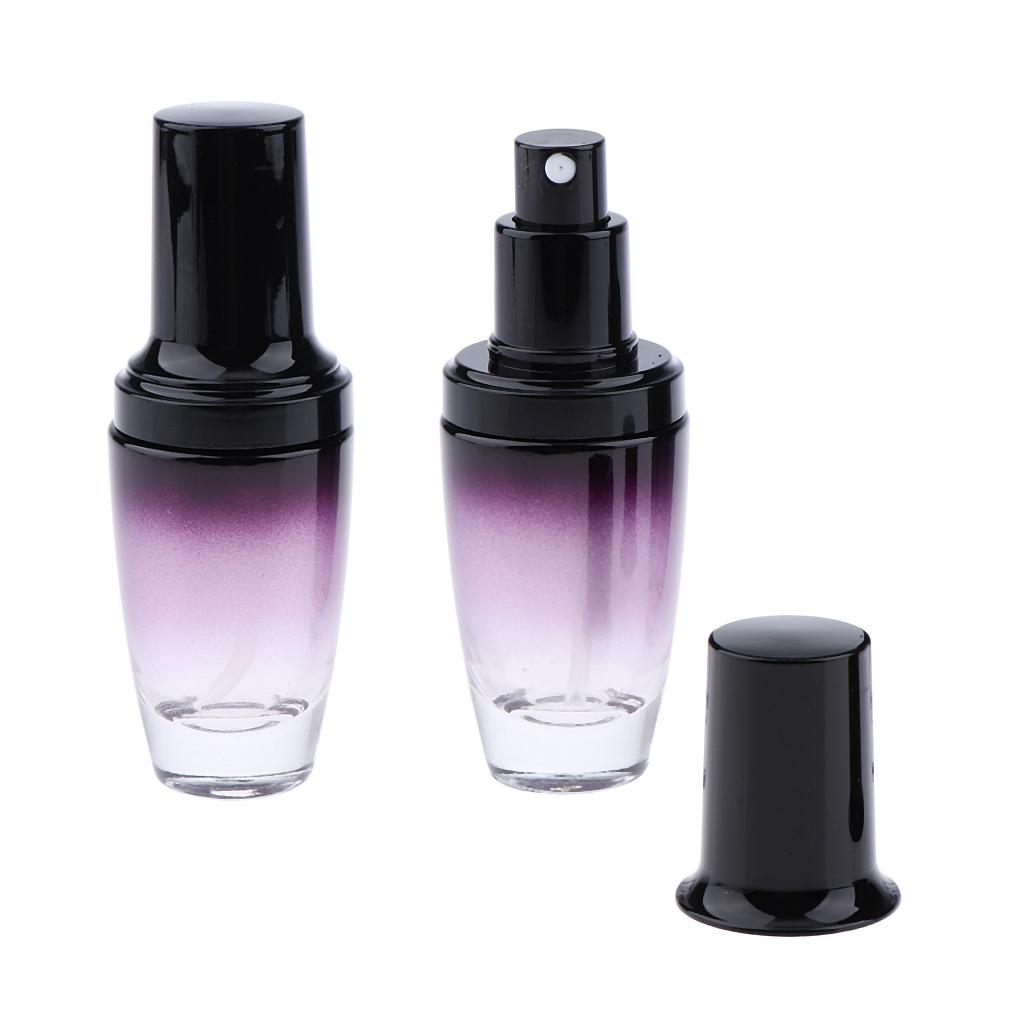 2Pcs Glass Perfume Empty Bottle Atomizer Pump Sprayer Refillable Travel 30ML