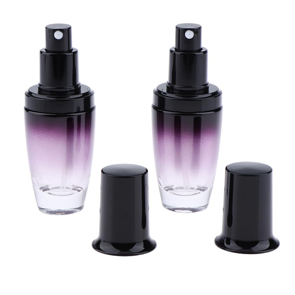 2Pcs Glass Perfume Empty Bottle Atomizer Pump Sprayer Refillable Travel 30ML