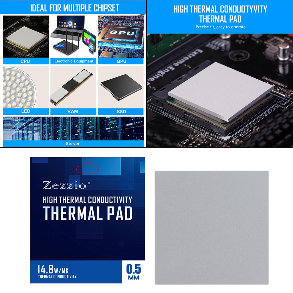 Silicone Thermal Pad Grease Pad for GPU/CPU Memory SSD Cooler 120x120x0.5mm