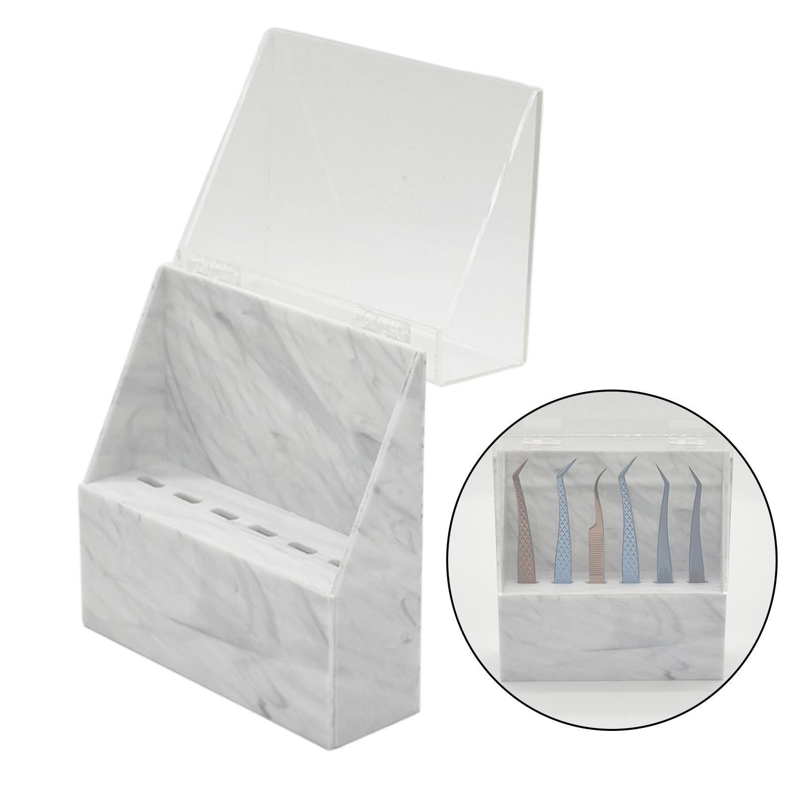 Eyelash Extension Storage Box Tweezer Organizer Case Stand Holder White