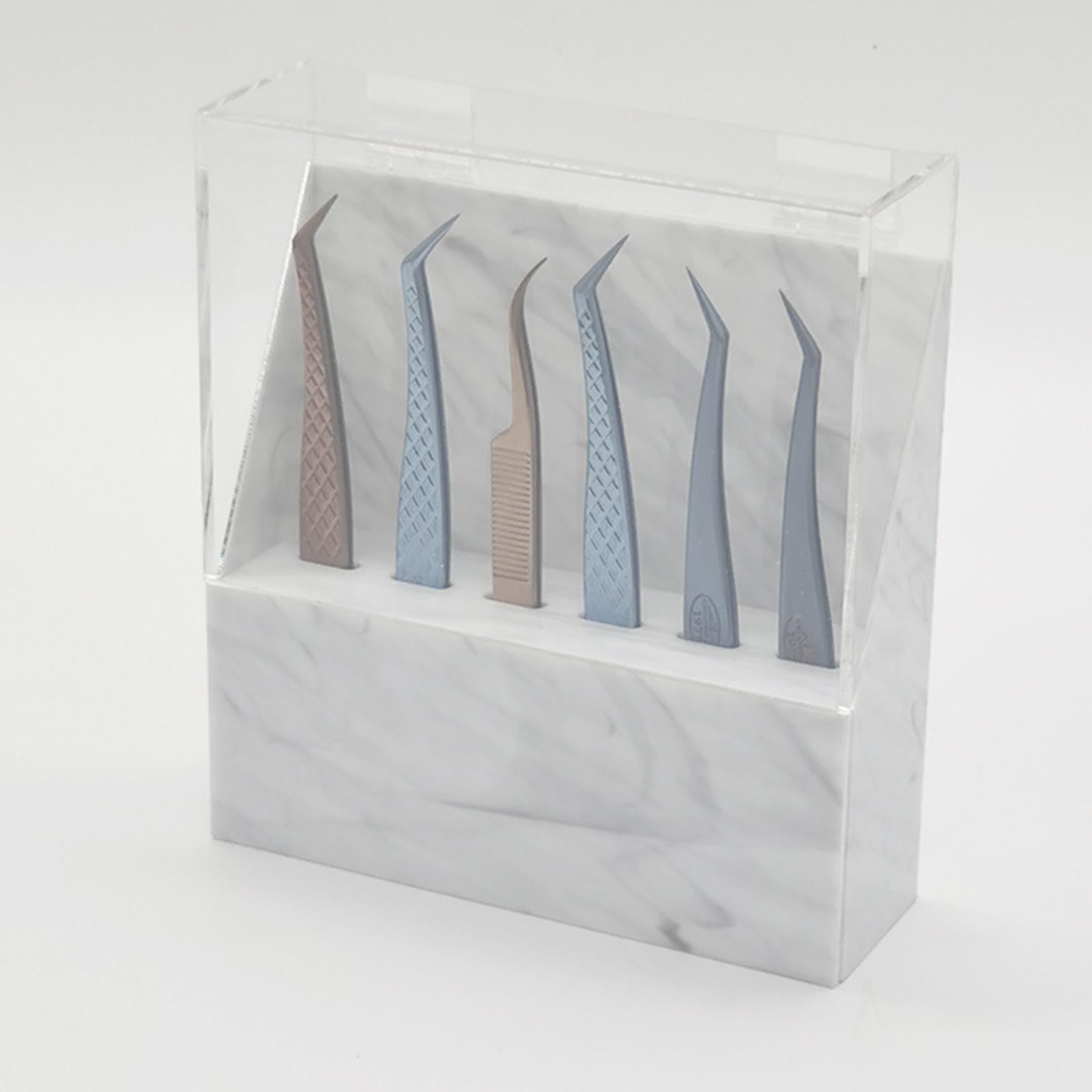 Eyelash Extension Storage Box Tweezer Organizer Case Stand Holder White