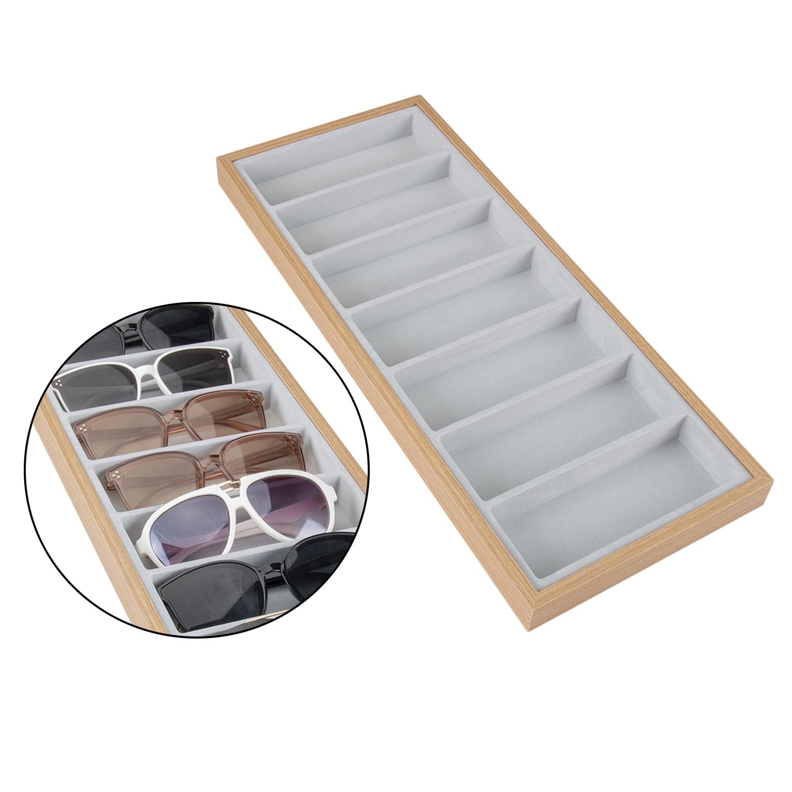 Glasses Jewelry Tray Stackable Sunglasses Organizer Storage Holder Grey