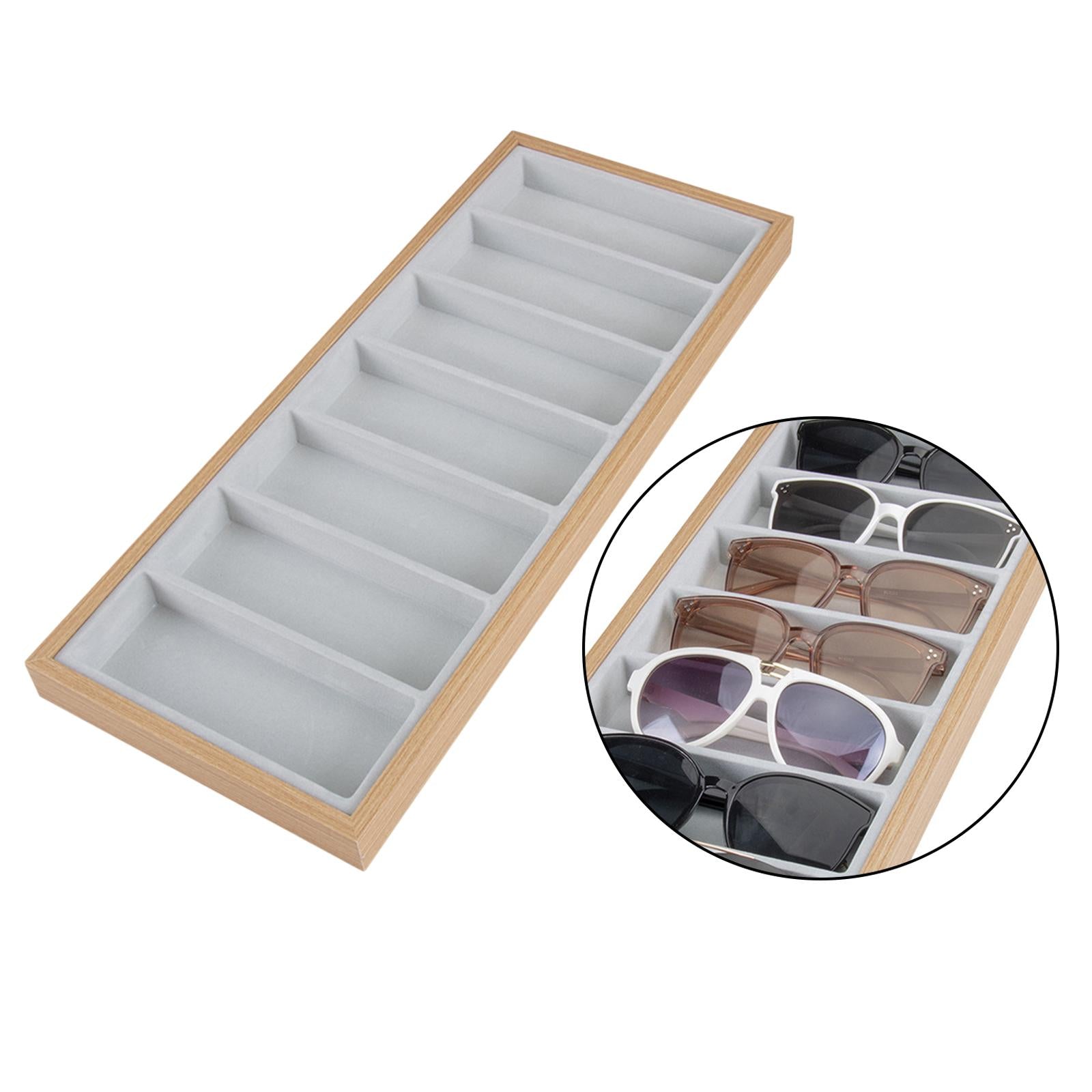 Glasses Jewelry Tray Stackable Sunglasses Organizer Storage Holder Grey