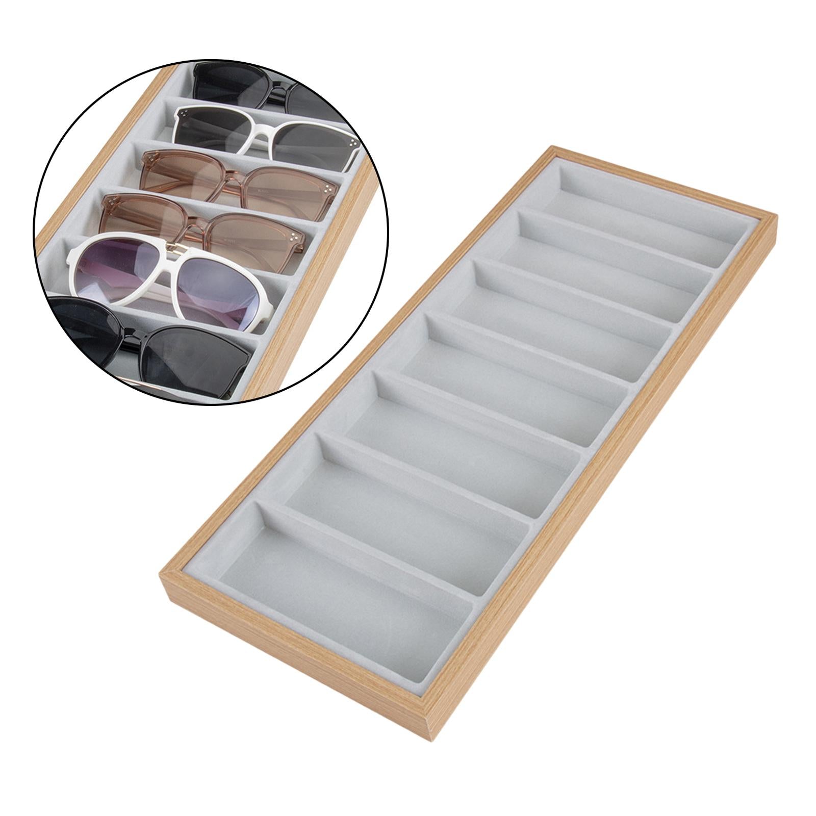 Glasses Jewelry Tray Stackable Sunglasses Organizer Storage Holder Grey