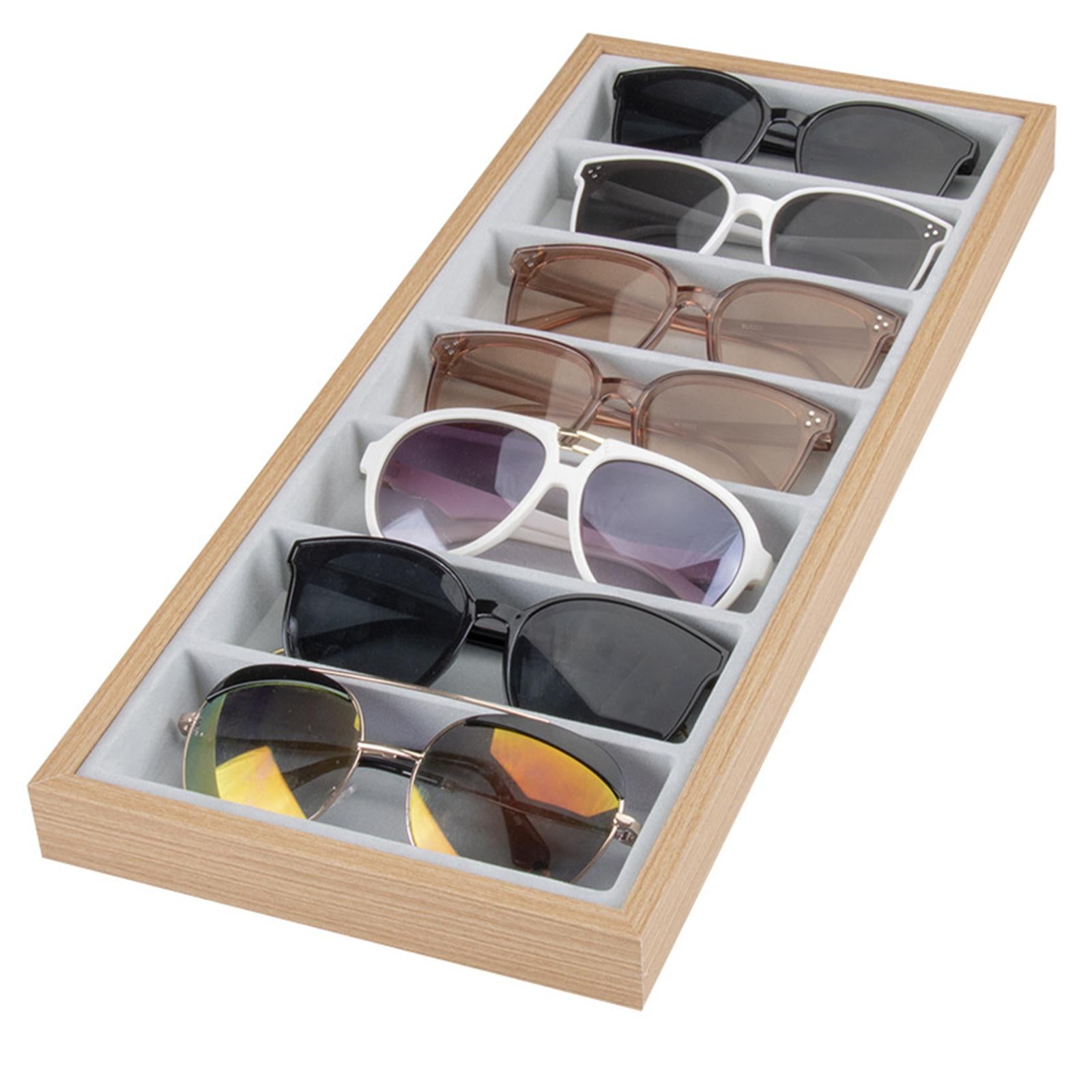 Glasses Jewelry Tray Stackable Sunglasses Organizer Storage Holder Grey